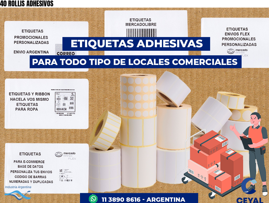 40 ROLLIS ADHESIVOS