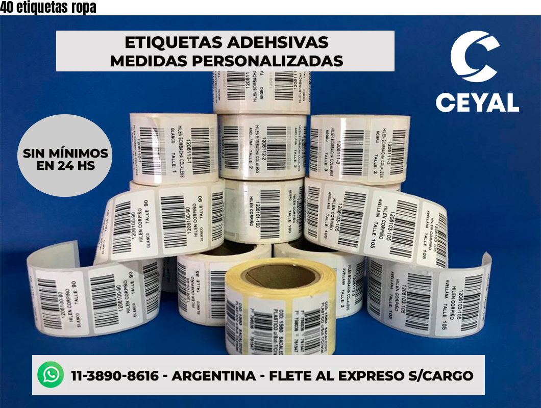 40 etiquetas ropa