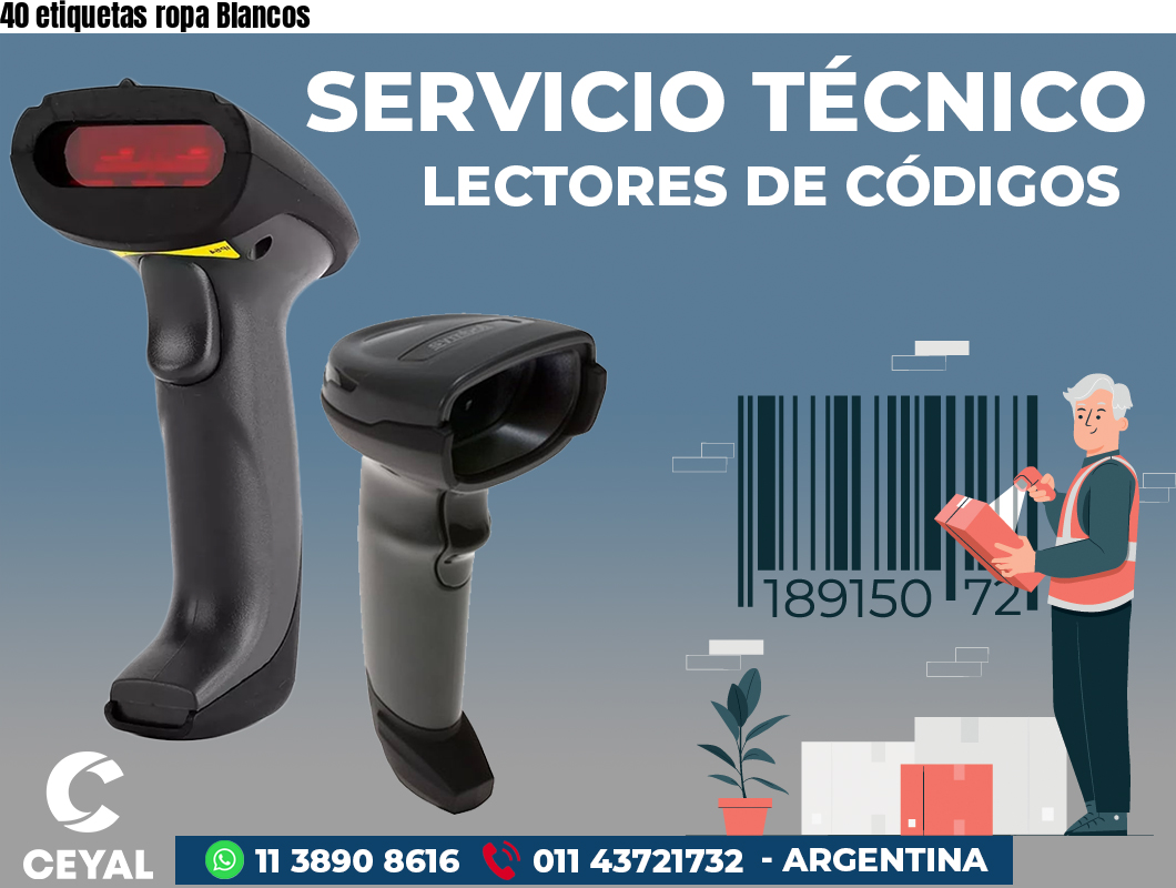 40 etiquetas ropa Blancos