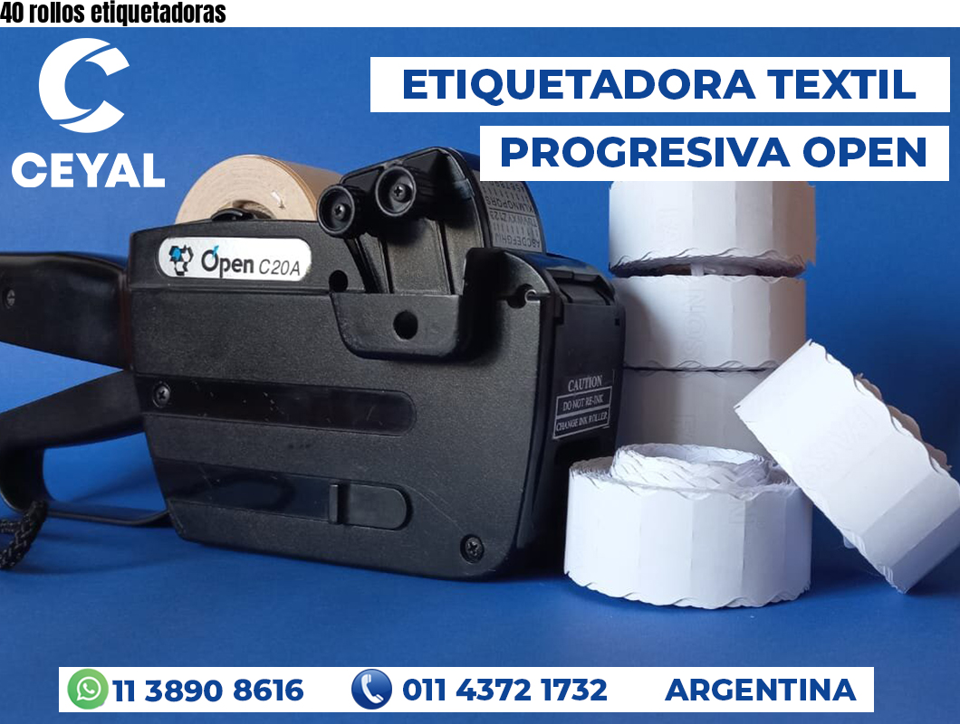 40 rollos etiquetadoras