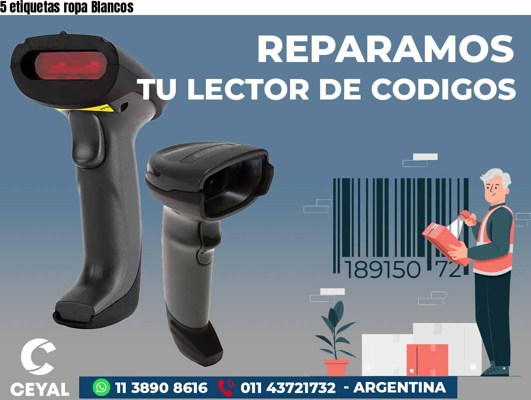 5 etiquetas ropa Blancos