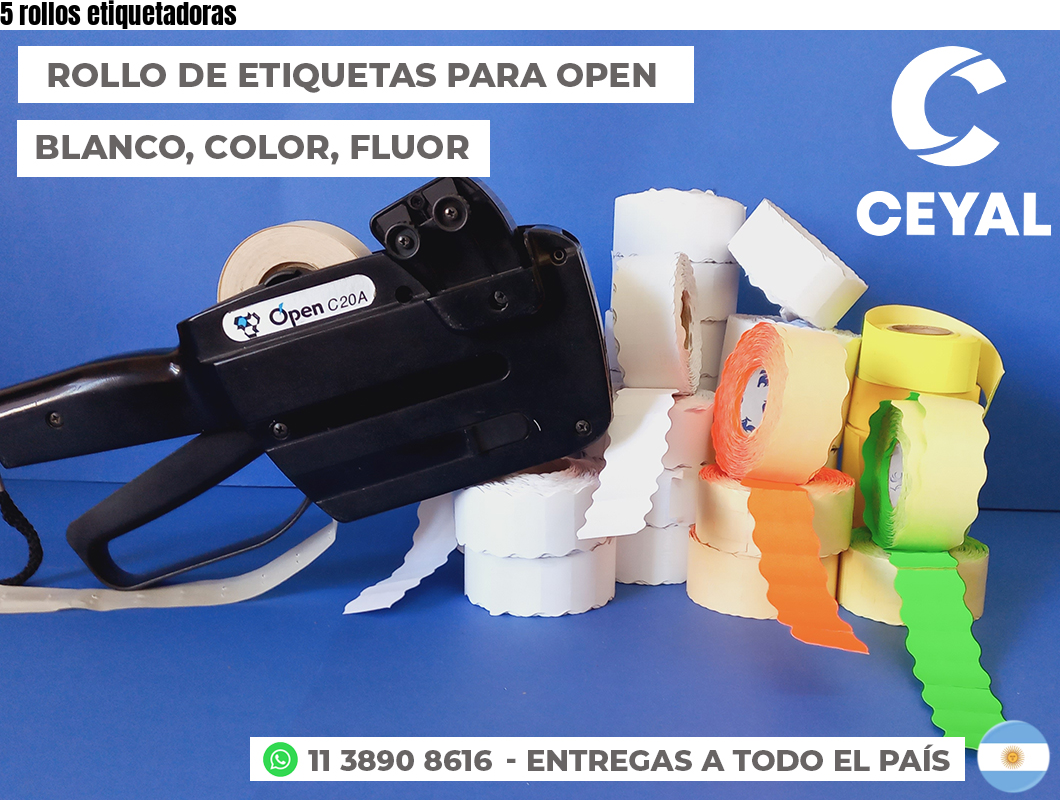 5 rollos etiquetadoras