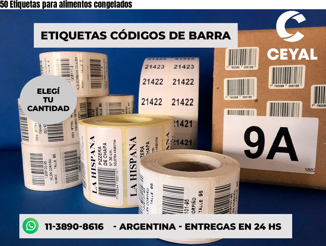 50 Etiquetas para alimentos congelados