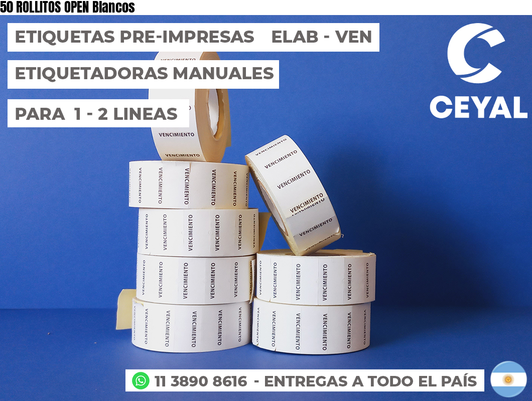 50 ROLLITOS OPEN Blancos