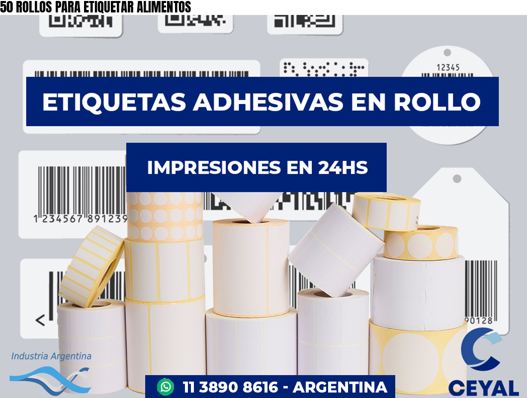 50 ROLLOS PARA ETIQUETAR ALIMENTOS