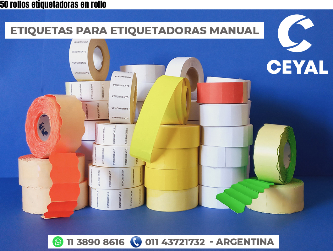 50 rollos etiquetadoras en rollo