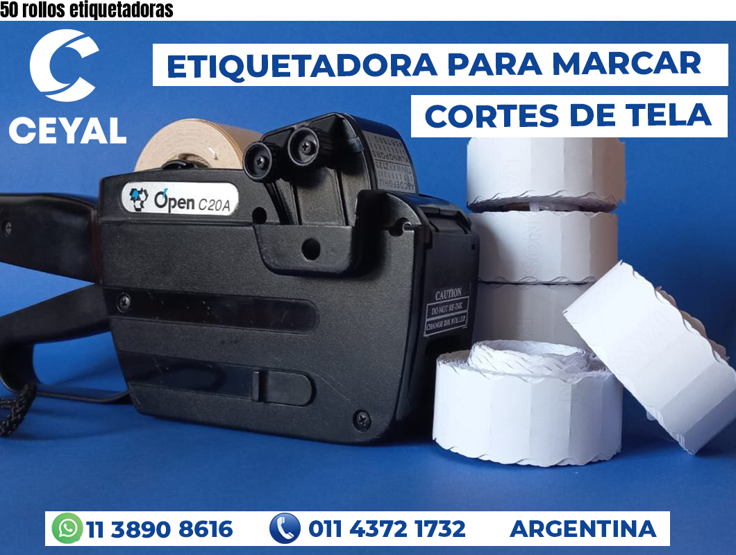 50 rollos etiquetadoras