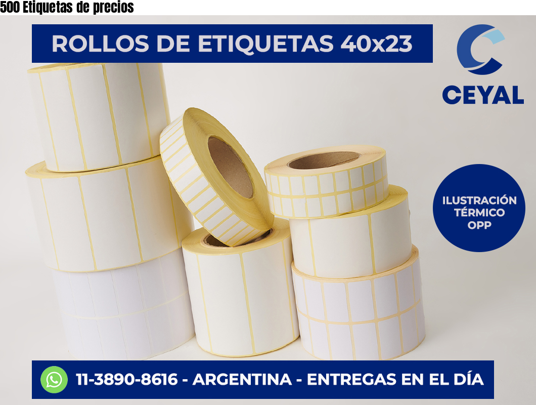 500 Etiquetas de precios