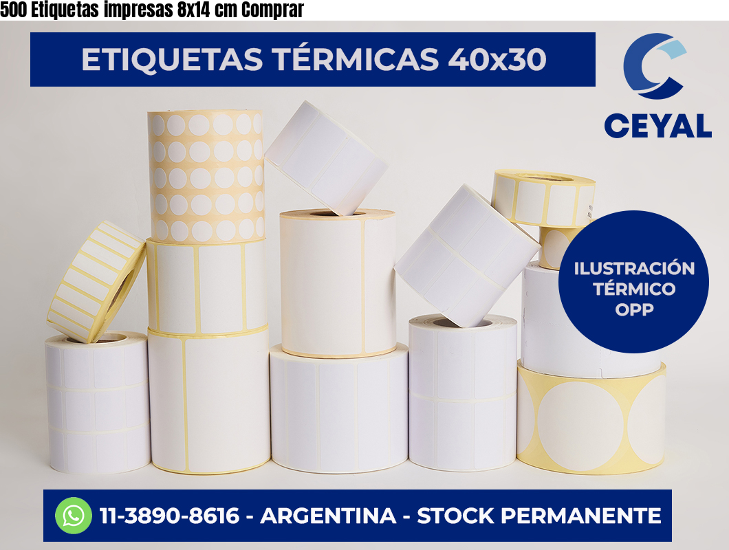 500 Etiquetas impresas 8×14 cm Comprar