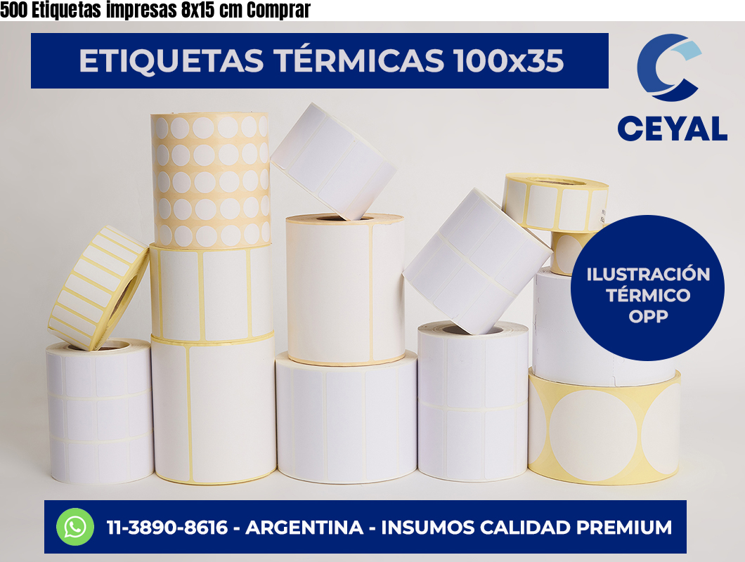 500 Etiquetas impresas 8×15 cm Comprar
