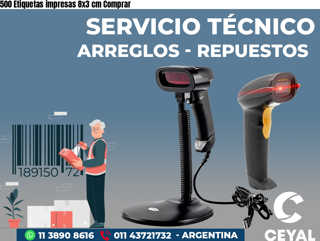 500 Etiquetas impresas 8x3 cm Comprar