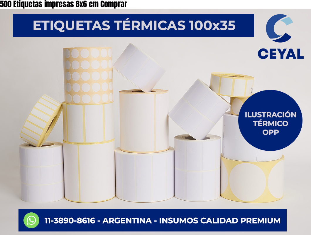500 Etiquetas impresas 8×6 cm Comprar