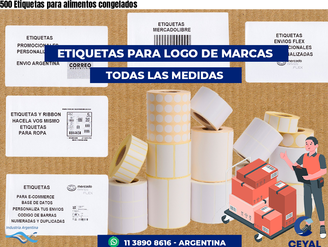 500 Etiquetas para alimentos congelados