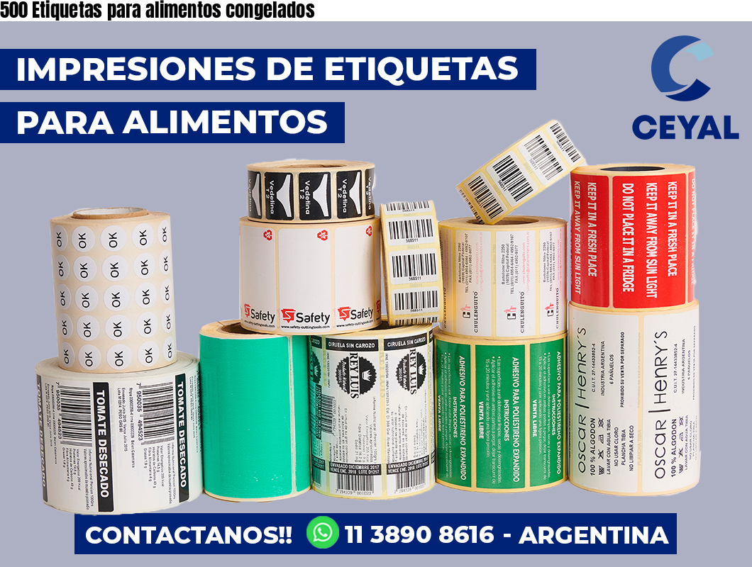 500 Etiquetas para alimentos congelados