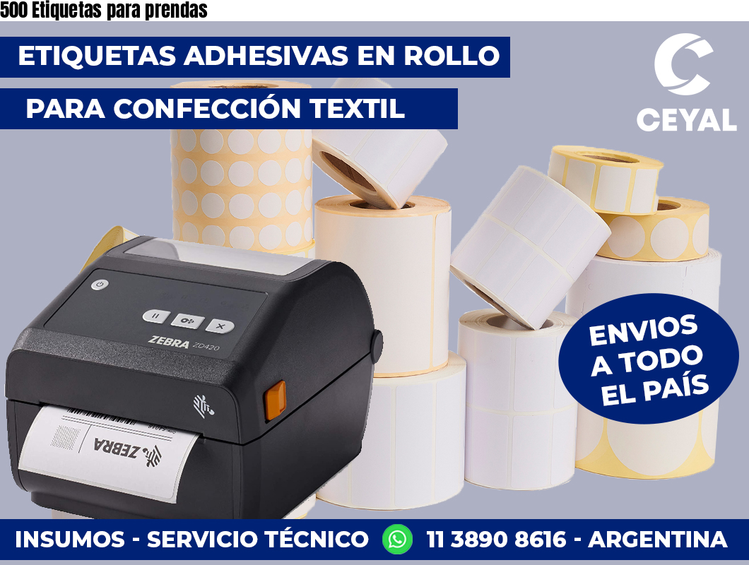500 Etiquetas para prendas