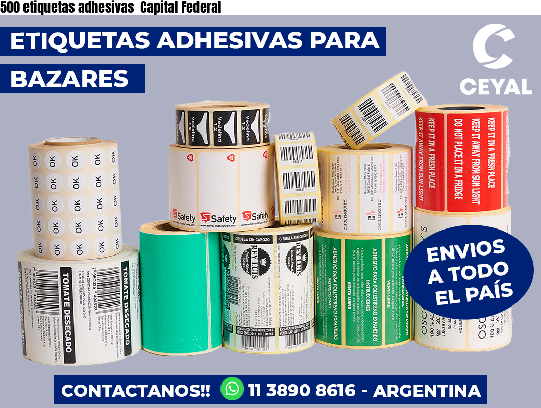 500 etiquetas adhesivas Capital Federal