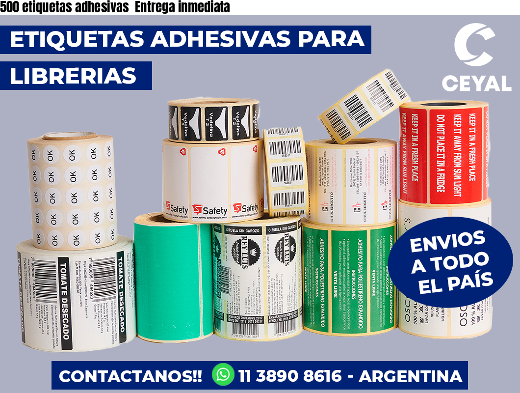 500 etiquetas adhesivas  Entrega inmediata