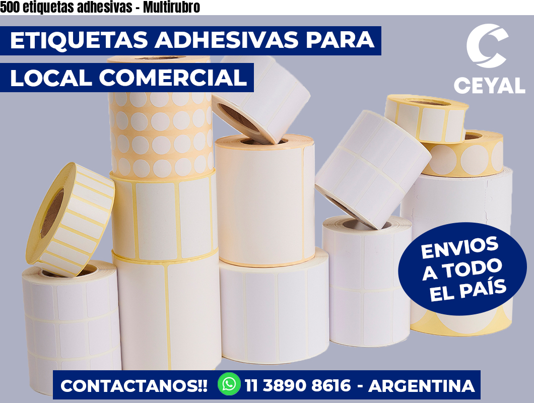 500 etiquetas adhesivas - Multirubro