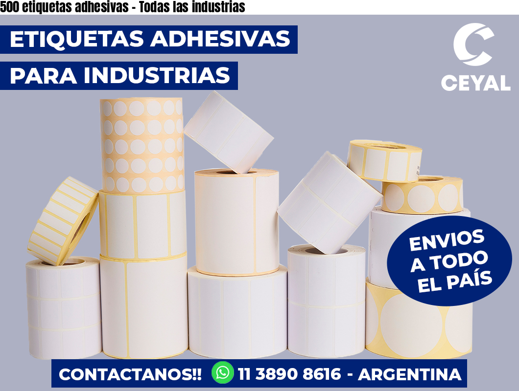 500 etiquetas adhesivas - Todas las industrias