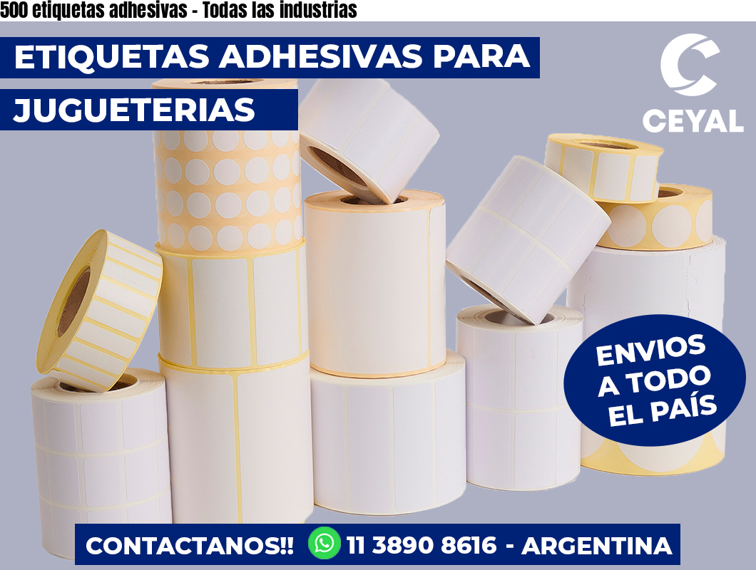 500 etiquetas adhesivas - Todas las industrias