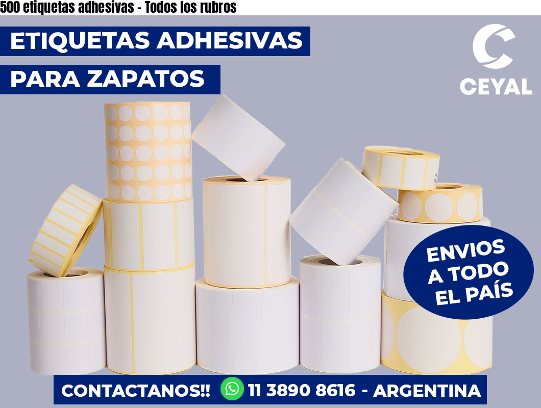 500 etiquetas adhesivas – Todos los rubros