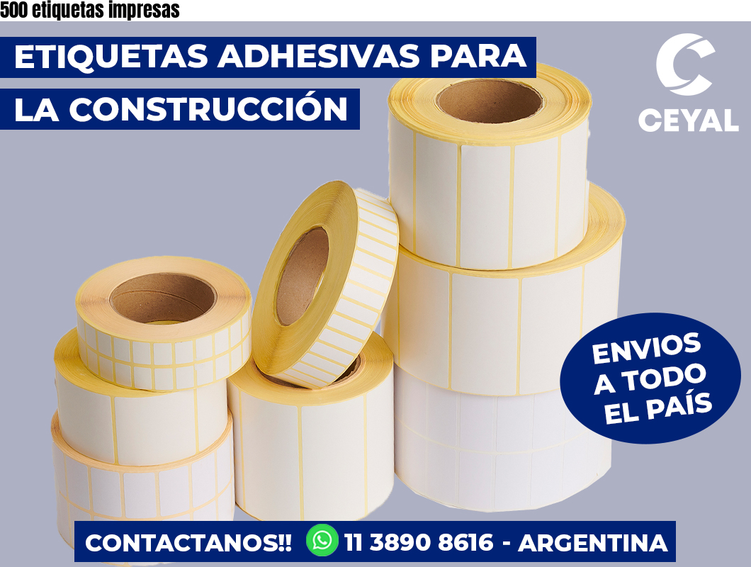 500 etiquetas impresas