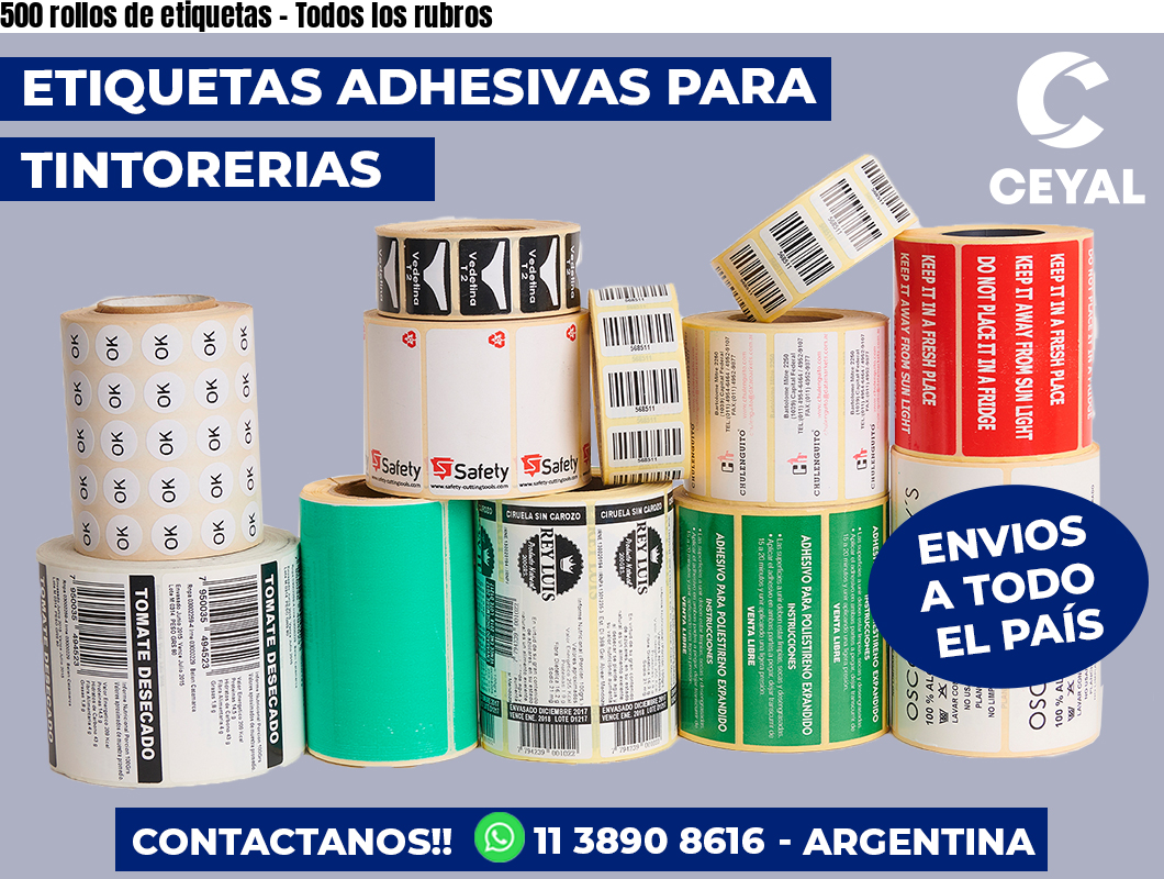 500 rollos de etiquetas - Todos los rubros