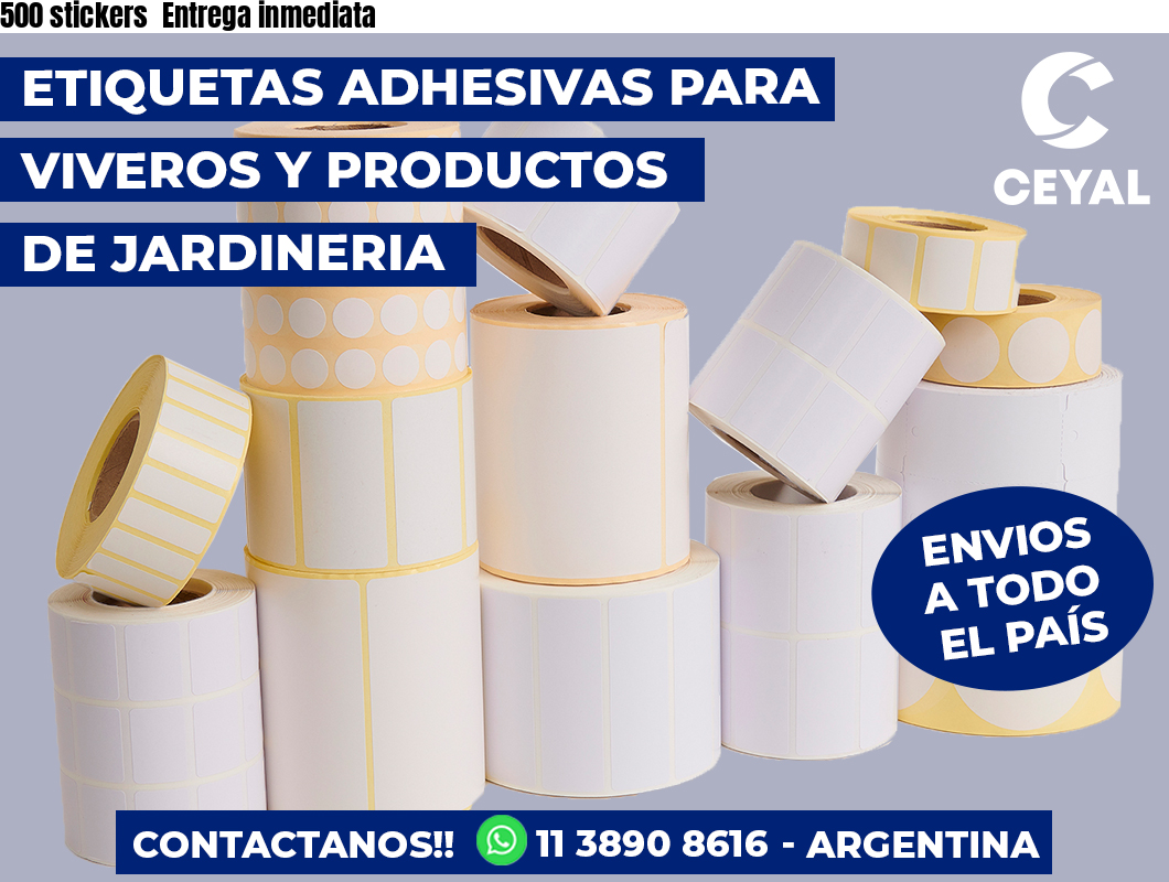 500 stickers  Entrega inmediata