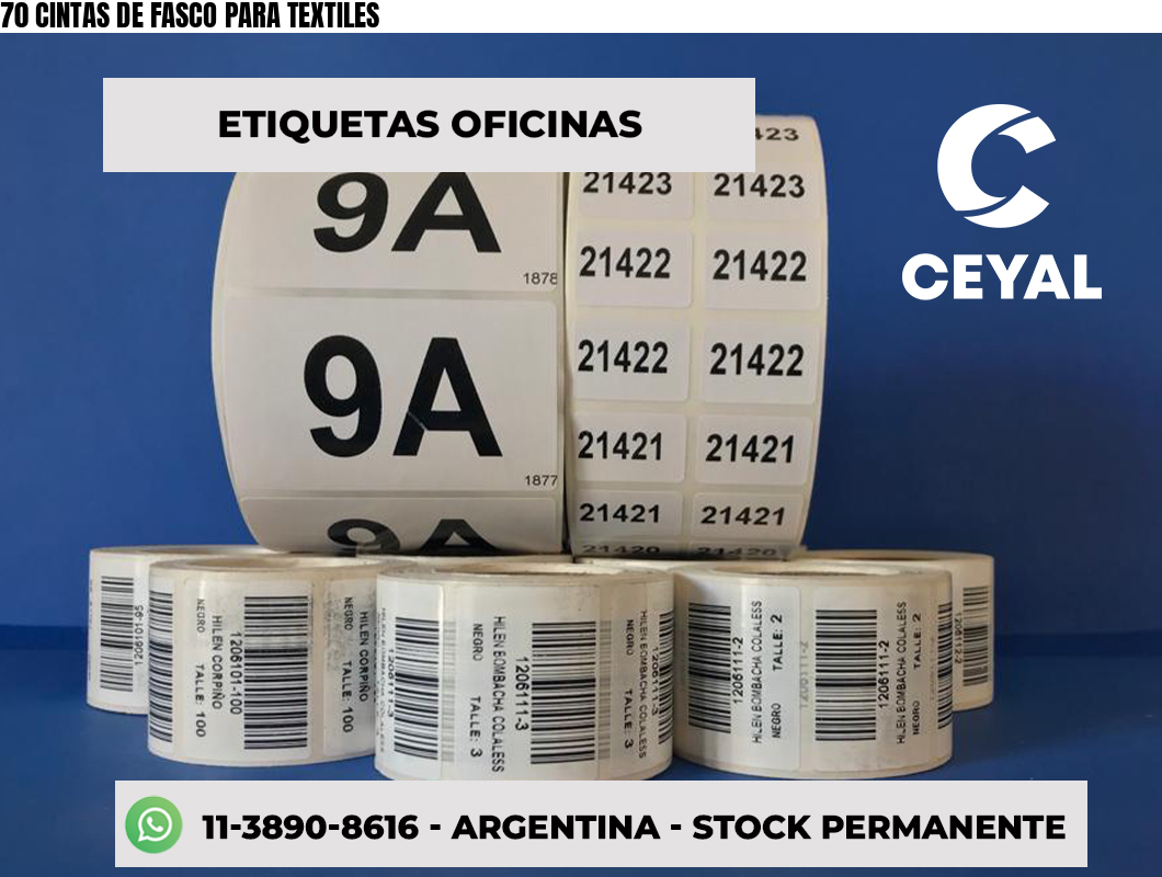 70 CINTAS DE FASCO PARA TEXTILES