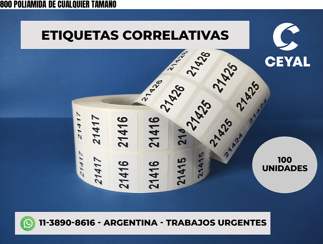 800 POLIAMIDA DE CUALQUIER TAMAÑO