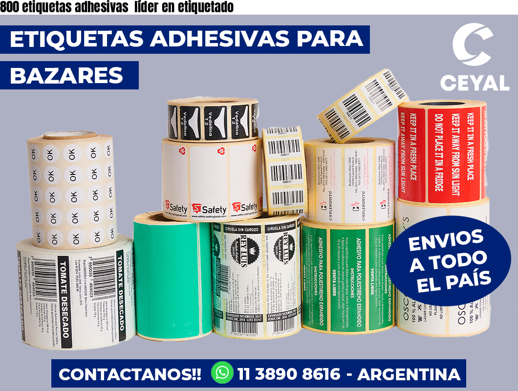 800 etiquetas adhesivas líder en etiquetado