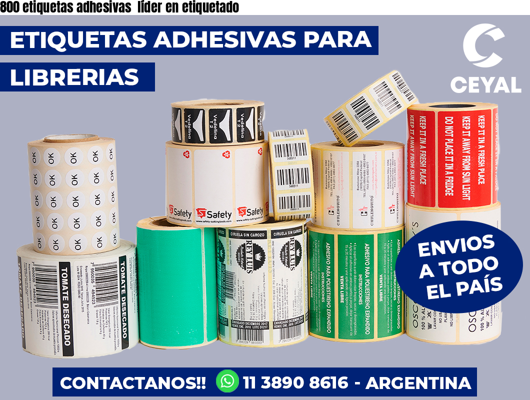 800 etiquetas adhesivas líder en etiquetado