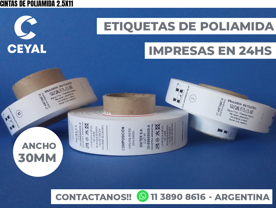 CINTAS DE POLIAMIDA 2.5X11