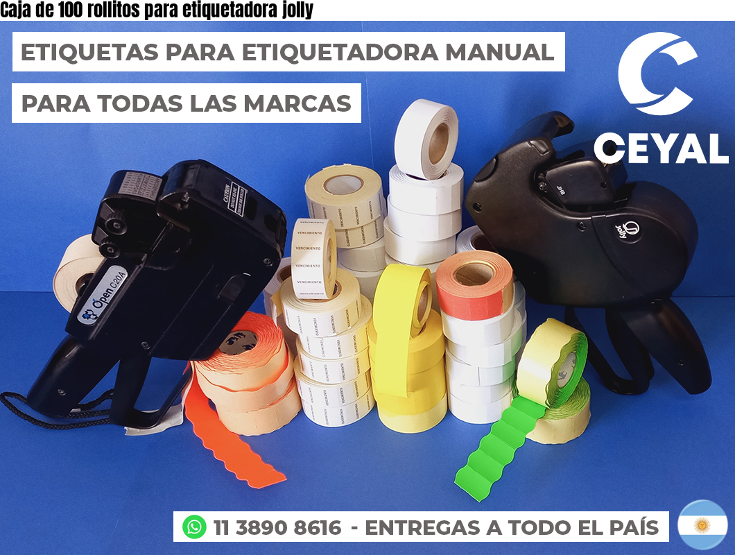 Caja de 100 rollitos para etiquetadora jolly