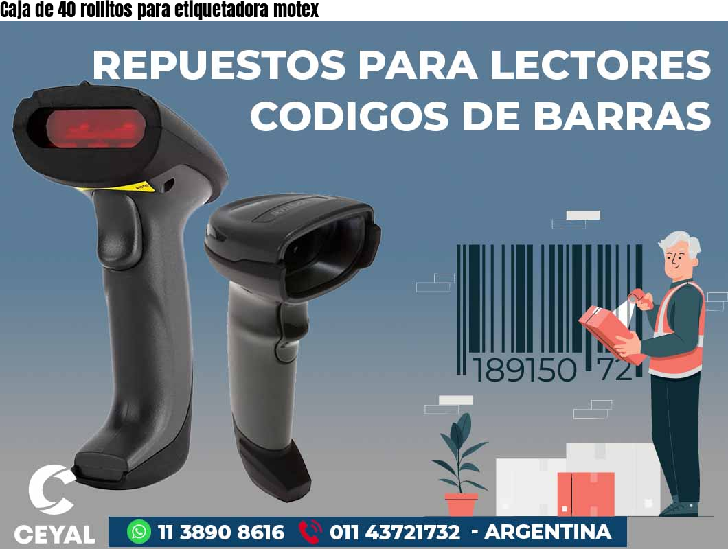 Caja de 40 rollitos para etiquetadora motex
