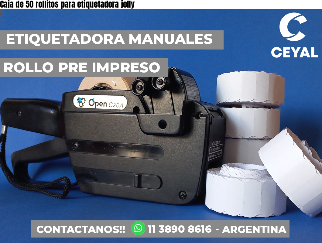 Caja de 50 rollitos para etiquetadora jolly