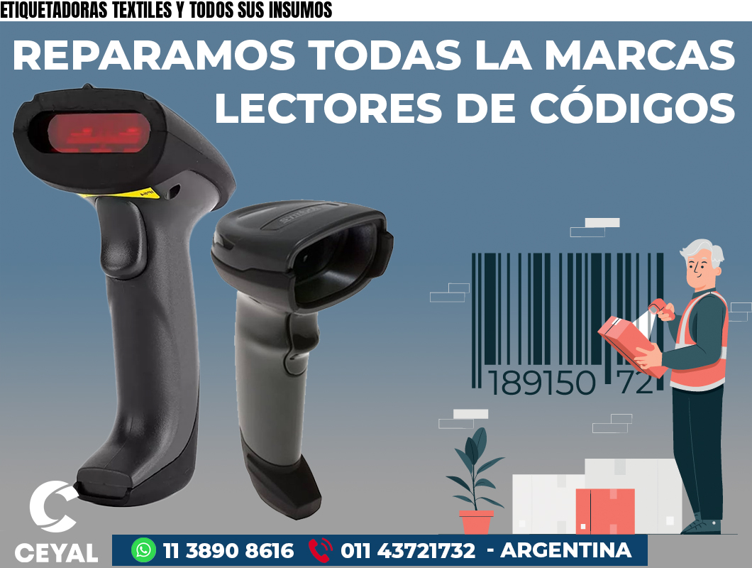 ETIQUETADORAS TEXTILES Y TODOS SUS INSUMOS