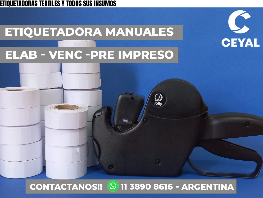 ETIQUETADORAS TEXTILES Y TODOS SUS INSUMOS