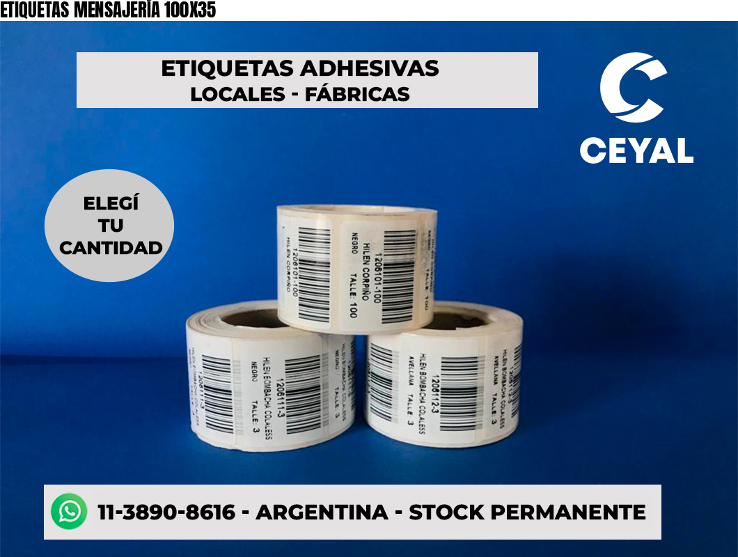 ETIQUETAS MENSAJERÍA 100X35