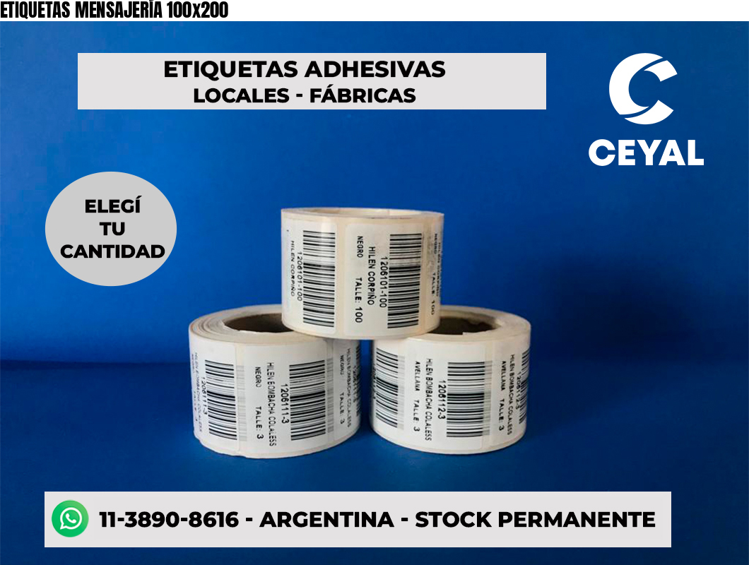ETIQUETAS MENSAJERÍA 100x200
