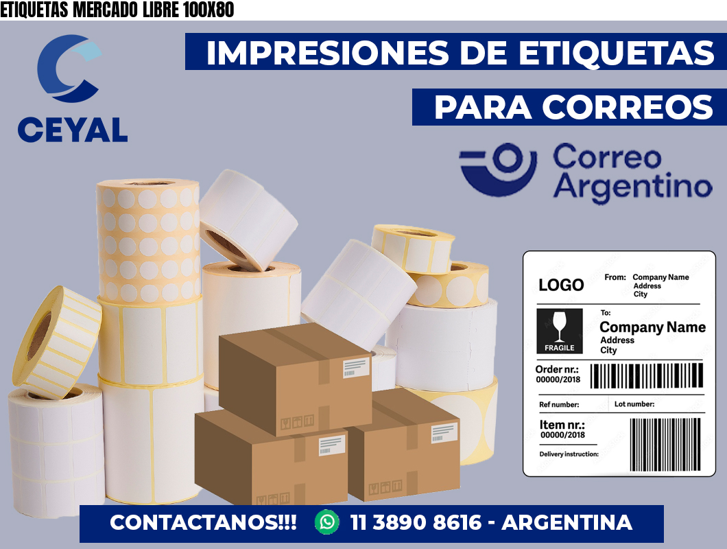ETIQUETAS MERCADO LIBRE 100X80