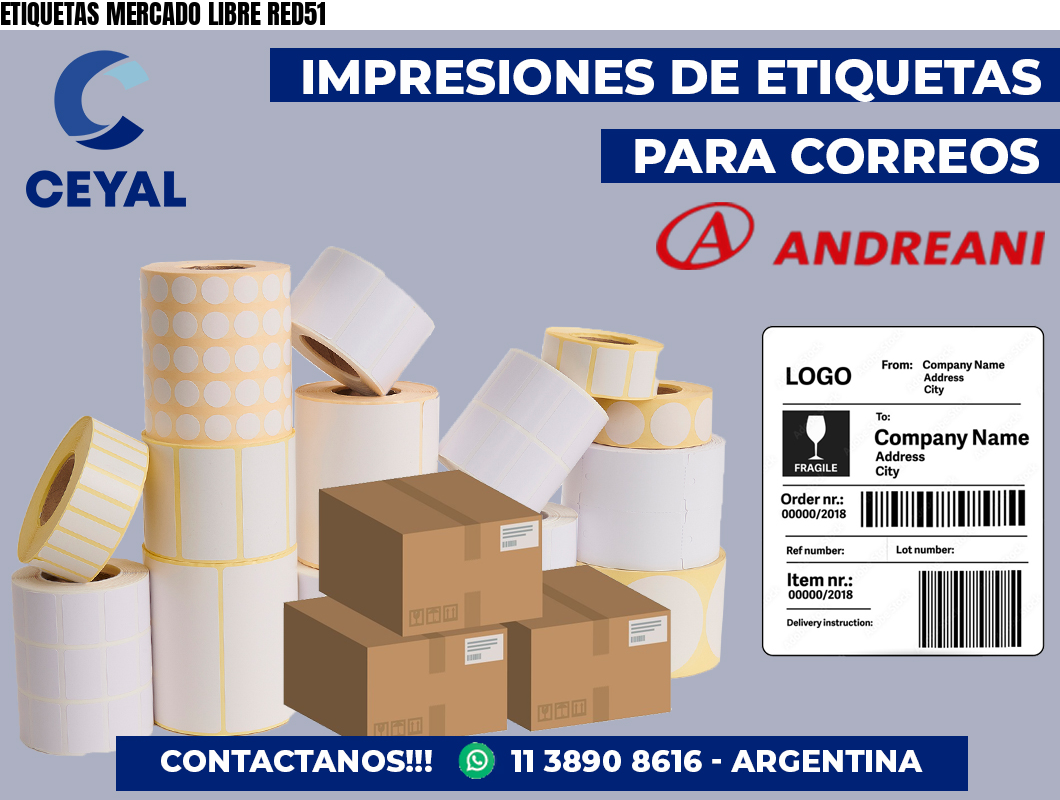 ETIQUETAS MERCADO LIBRE RED51