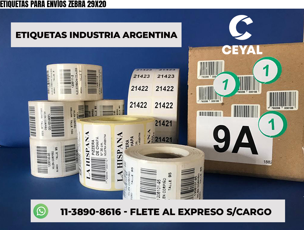 ETIQUETAS PARA ENVÍOS ZEBRA 29X20