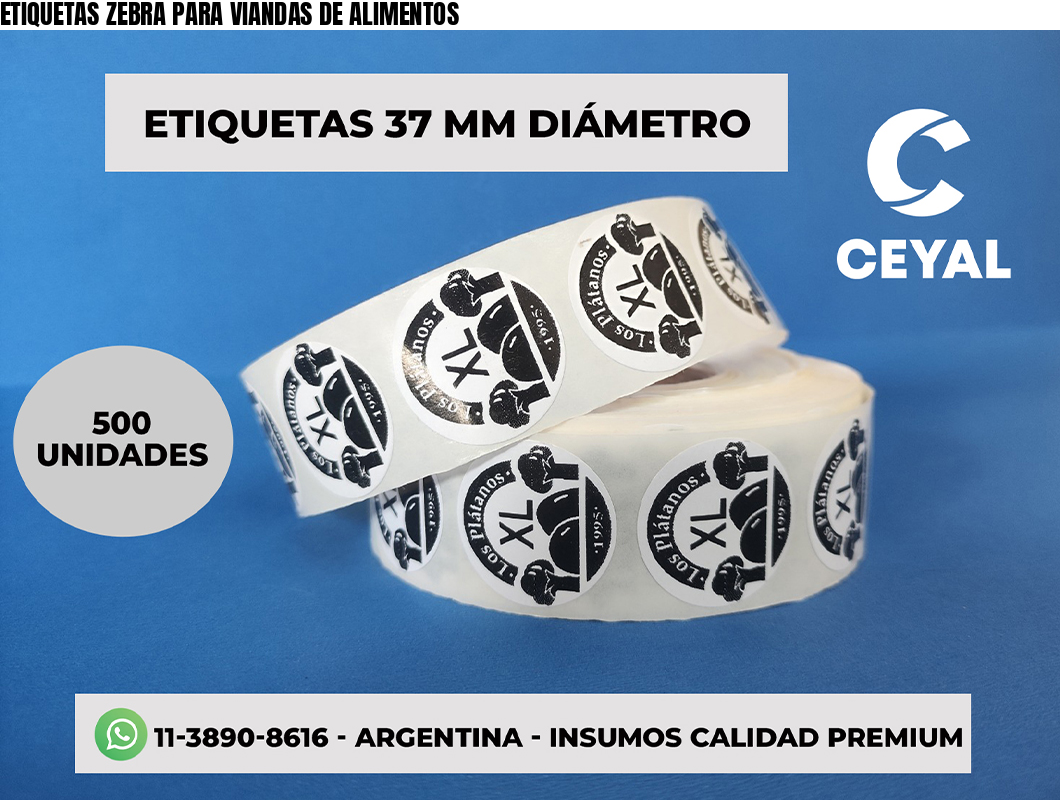 ETIQUETAS ZEBRA PARA VIANDAS DE ALIMENTOS