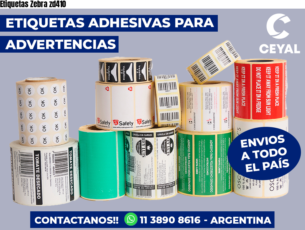 Etiquetas Zebra zd410