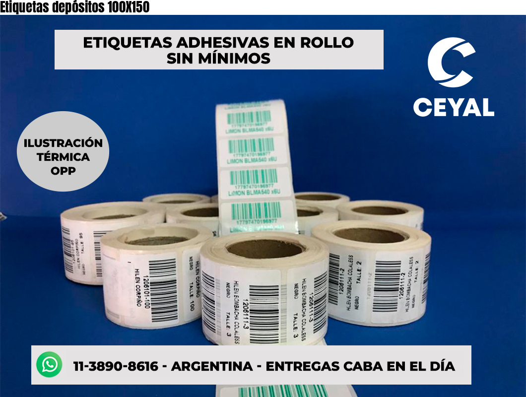 Etiquetas depósitos 100X150