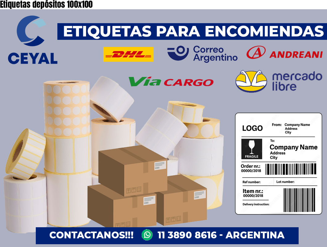Etiquetas depósitos 100×100