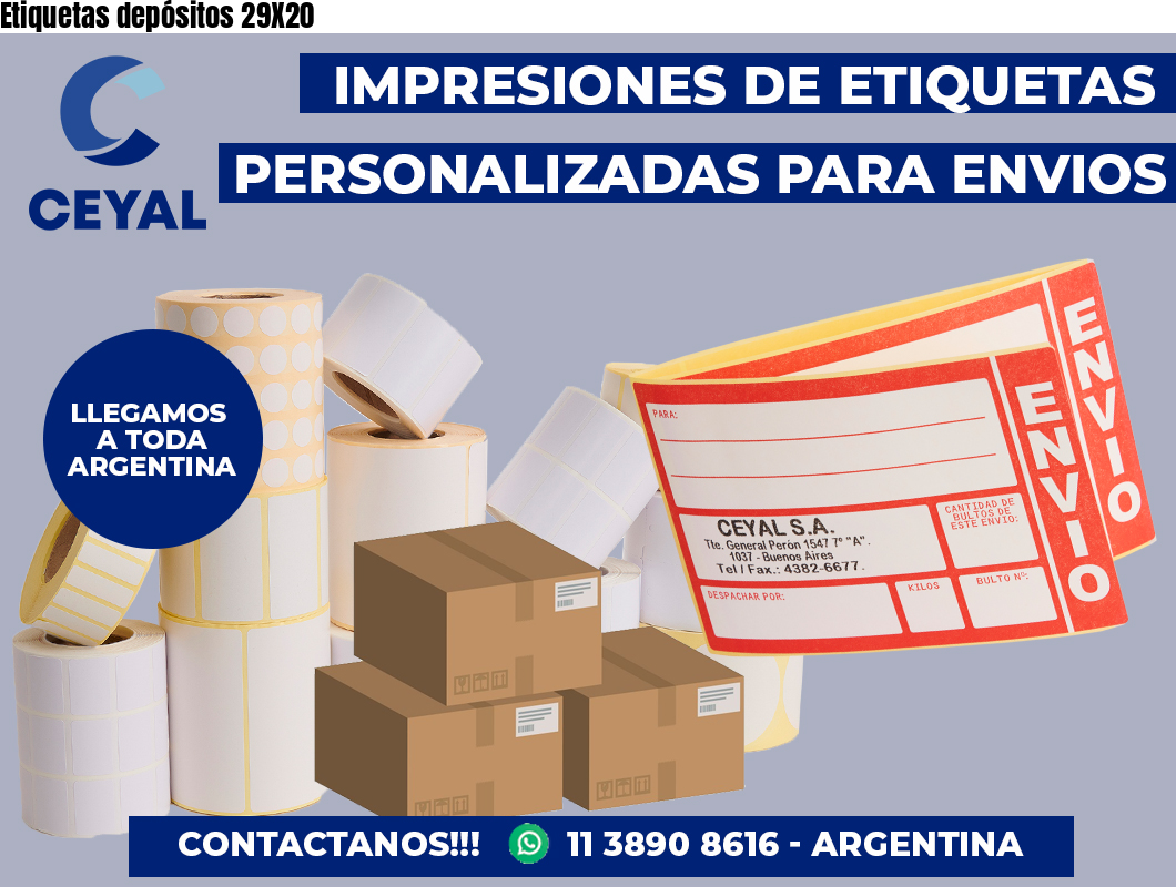 Etiquetas depósitos 29X20