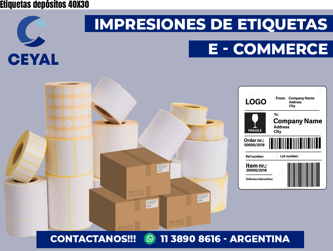 Etiquetas depósitos 40X30