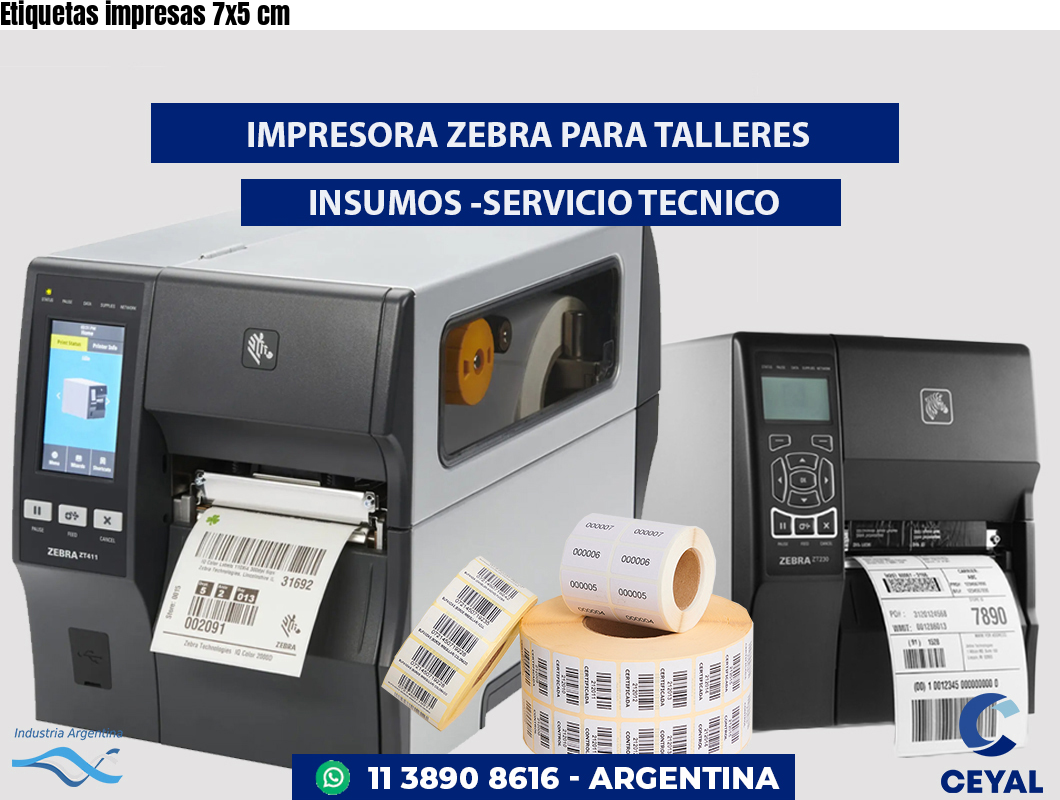 Etiquetas impresas 7x5 cm